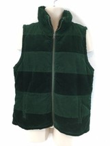 Mod-o-doc Mens L Green Stripe Cotton Corduroy Puffer Insulated Zip Front... - £15.01 GBP