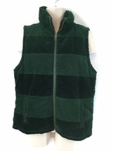 Mod-o-doc Mens L Green Stripe Cotton Corduroy Puffer Insulated Zip Front... - £14.70 GBP