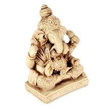 Ganesha Statue 3&quot; Small White Resin Hindu Elephant God New Indian Lord Ganesh - £7.97 GBP