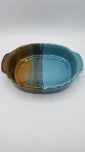 Neher Clay in Motion Handmade Ceramic Large Oval Shaped Baker in Ocean Tide - £11.80 GBP