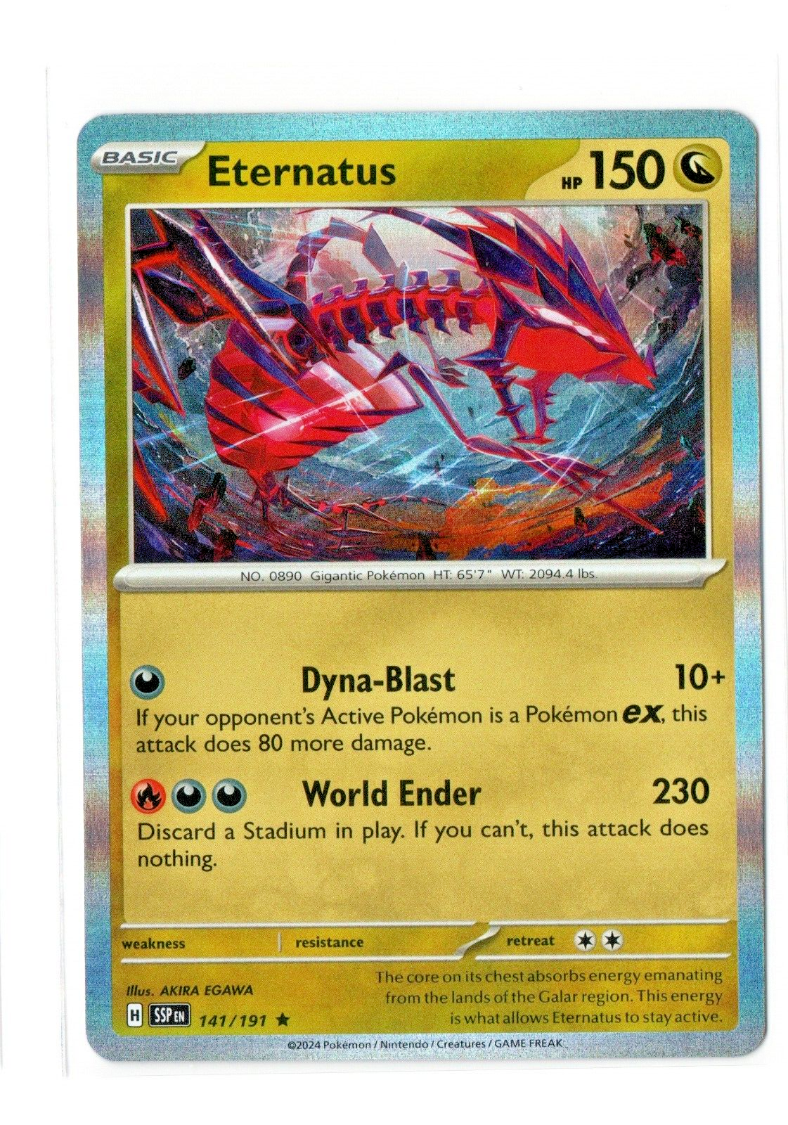 Pokemon TCG - Eternatus #141/191 SV08: Surging Sparks Holo Rare Pack Fre... - $1.69