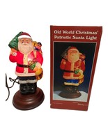 Old World Christmas Patriotic Santa Light GLASS 1996 Original Box EM Merck - $140.00