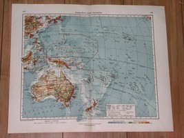 1928 Vintage Map Of Oc EAN Ia Pacific Australia New Zealand Bismarck Archipelago - £14.33 GBP