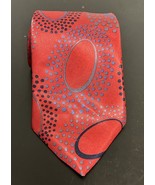 Vtg Pierre Cardin Red Black Grey Tie Circles Dots 70s Vibe - €12,78 EUR