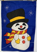 Winter Wonderland Blue House Flag Waterproof Snowman In Top Hat Scarf  28 x 40 - £6.42 GBP