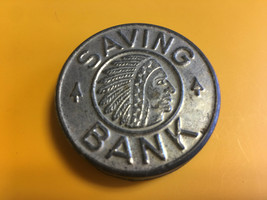 Savings Bank Indian Head Indian Chief Silver Tone - $19.95