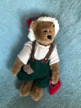 Boyd’s Bears Brown Plush Teddy Bear in Corduroy Santa Hat Coveralls &amp; Holding Ch - £15.49 GBP