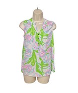 Lilly Pulitzer Houston Ring The Bellboy Blouse Top Size XS Multicolor Fl... - £61.30 GBP