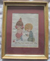 Precious Moments Cross Stitch Happily Ever After Completed Matted Framed... - $16.99