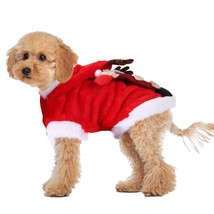 Pet Christmas Clothes Santa Claus Reindeer Antlers Costume Winter Outfit New Yea - £12.74 GBP