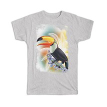 Toucan Flowers : Gift T-Shirt Bird Tropical Paint Aquarelle Water Color Animal - £14.14 GBP