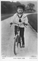 British Royalty - H.R.H. Prince John Of Wales Riding Bicycle~Photo Postcard - £11.42 GBP