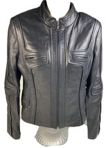 Guess  Black Leather Moto Motorcycle Jacket Women’s size S - £118.26 GBP