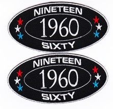 1960 SEW/IRON ON PATCH EMBROIDERED BADGE EMBLEM BIRTHDAY GRADUATION YEAR - £9.80 GBP