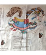 VIP Fabric Carousel Horse Applique Cut &amp; Sew Full Panel Pillow Instructi... - £13.29 GBP