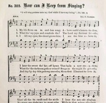 1883 Gospel Hymn Keep From Singing Sheet Music Victorian Religion ADBN1hhh - $19.99