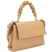 New Sand Color Fashion Smooth Wrinkle Handle Crossbody Hand Bag - $51.98