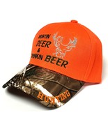 Hunting Deer & Drinking Beer Camo Bill Blaze Orange Hat Cap Hunter Adjustable - $9.99