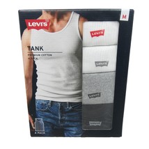 Levi’s Men&#39;s Premium Cotton Tank Top Size Medium 4 Pack Multi Color NEW ... - £19.94 GBP