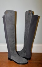 Stuart Weitzman Sz 5/35.5 Keelan OTK Boots Gray Suede Leather Neoprene $750! - £94.92 GBP