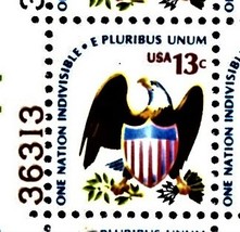 U S Stamps - One Nation Indivisible E Pluribus Unum 13 Cent 12 Stamp Block - £2.38 GBP