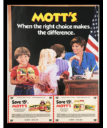 1987 Mott&#39;s Apple Based Juices Circular Coupon Advertisement - £14.16 GBP