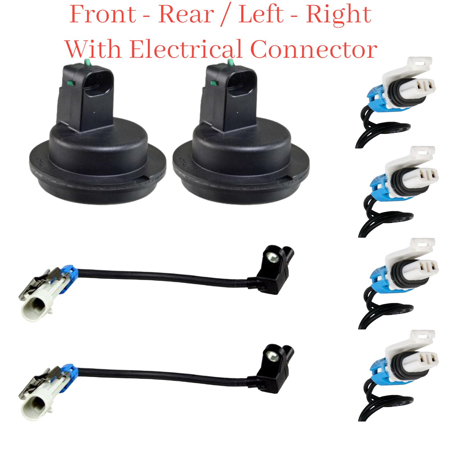Primary image for 4 ABS Wheel Speed Sensor & Connectors Front Rear L/R Fits: Cadillac Deville DTS