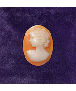 Antique Hand Carved Shell Cameo Image Young Girl + Gift - £33.63 GBP