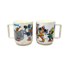 Lot of 2 VTG Disneyland  Deka Plastic Cups Mickey Mouse Club Dumbo Donald Minnie - $24.74