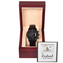 To My Husband My Love Black Chronograph Watch With Message Card in Mahog... - $85.45