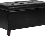 Storage Ottoman, Faux Leather Rectangular Tufted Upholstered Bench With ... - $277.99
