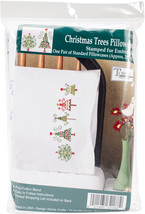 Tobin Stamped For Embroidery Pillowcase Pair 20&quot;X30&quot;-Christmas Trees - £15.81 GBP