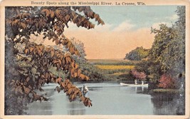 La Crosse Wisconsin~Beauty Spots Along The Mississippi River~Postcard - £4.83 GBP