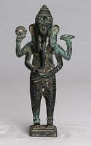 Antique Khmer Style Standing Bronze Angkor Wat Ganesha Statue - 23cm/9&quot; - £223.52 GBP