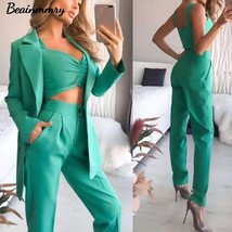 Suits blazer coat pant top summer single button sling breathable turndown collar office thumb200