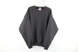 Vintage Streetwear Mens Size Large Faded Blank Crewneck Sweatshirt Black - £43.02 GBP