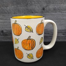 Halloween Pumpkin Coffee Mug Fall Leaves Beverage Tea Cup 17oz 483ml by Blue Sky - £9.86 GBP