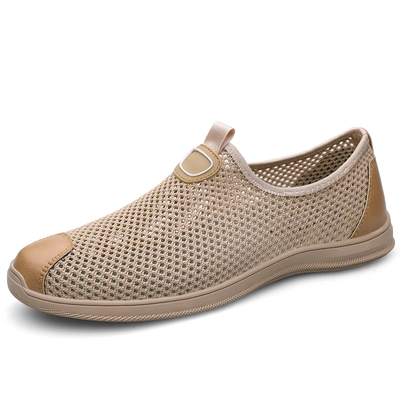 Fashion Mesh Men Shoes Lightweight Mens Sneakers Summer Slip on Flats Br... - $49.33