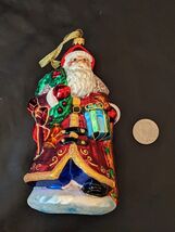 1999 Vintage Christopher Radko Ruby Red Robe Santa Ornament Blown Glass - $2,062.22 MXN