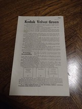1911 Eastman Kodak Velvet Green Pricing Instructions ORIGINAL PAPER, PHO... - £13.89 GBP