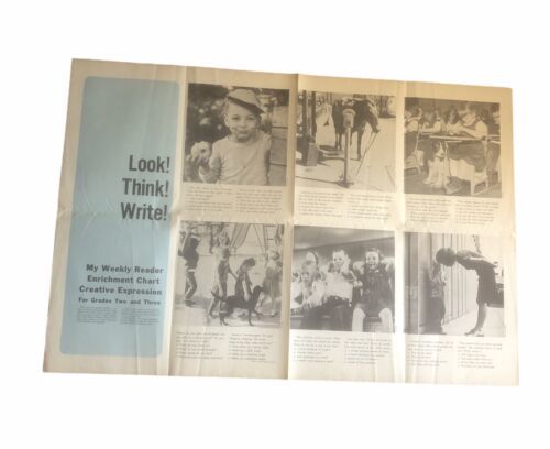 My Weekly Reader Teacher Issued Look! Think! Write! Classroom Poster 1970’s - $14.42