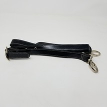 Black Leather Adjustable Shoulder Strap Replacement Silver Hardware up to 45&quot; - £11.61 GBP