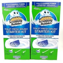 2 x Scrubbing Bubbles Toilet Fresh Brush Starter Kit 4 in 1 Cleaning Power  - £31.65 GBP