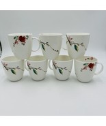 Lenox Simply Fine Bone China Chirp 8oz Coffee Cups Mugs White Floral USA... - £134.36 GBP