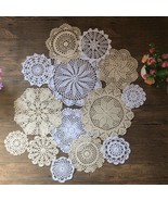 MINDPLUS Set of 14 Hand Crochet Doilies Cotton Crocheted Lace Doilies 4 10  - $57.89 CAD