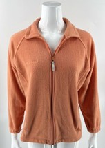 Columbia Womens Fleece Jacket Size Medium Petite PM Peach Orange Full Zi... - $29.70