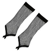 Gothic Black Fishnet Ring Arm Warmers Sleeves Lolita Punk Cosplay Costume Gloves - £8.58 GBP