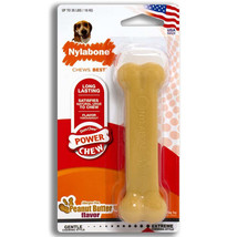 Nylabone Power Chew Dog Toy Peanut Butter 1ea/Medium/Wolf - Up To 35 lb - £8.66 GBP