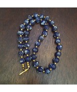 Vintage Venetian African Style Blue Melon Shape glass Beads Beaded Necklace - €23,75 EUR