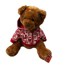Aeropostale Stuffed Teddy Bear 16&quot; Plush Doll With Hoodie Stuffed Animal Tags - £16.02 GBP